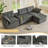 L-Shaped Sectional Sofa With Movable Ottoman, Deep Seating, Dual-Layer Foam And Pocket Springs, USB Charging, Cup Holders, And Tufted Corduroy Upholstery.-1314046291