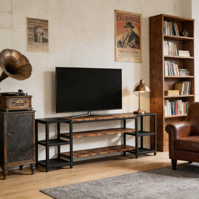 Meuble audio-vidéo, meuble télé industriel, présentoir de rangement