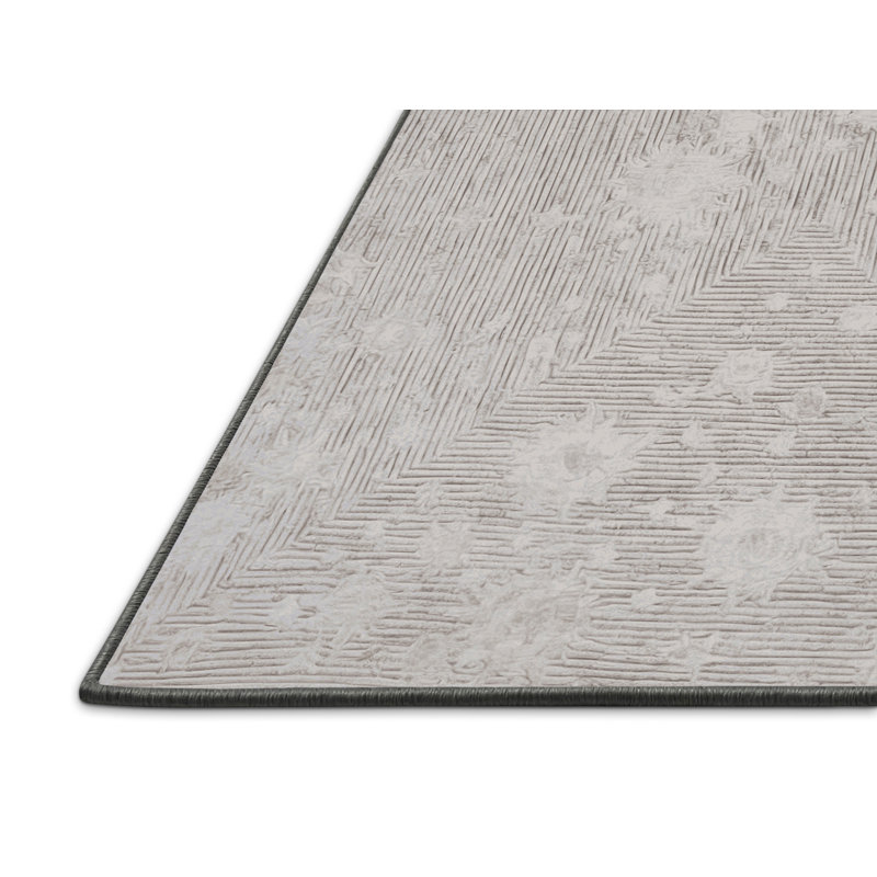 Tapis gris soyeux et moelleux, Carré 4 pi