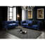 Siège transitionnel en velours bleu transitionnel, assise à base en bois, rembourrage doux