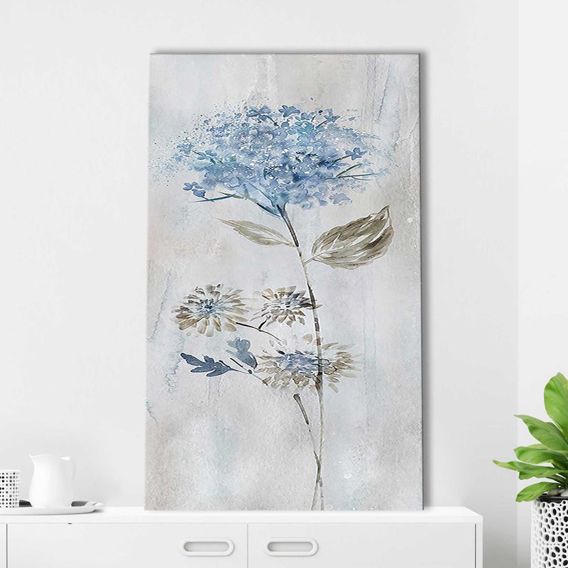 «Blue Meadow» par Conrad Knutsen - peinture, Toile tendue, H 40 po x l 24 po x P 1,5 po