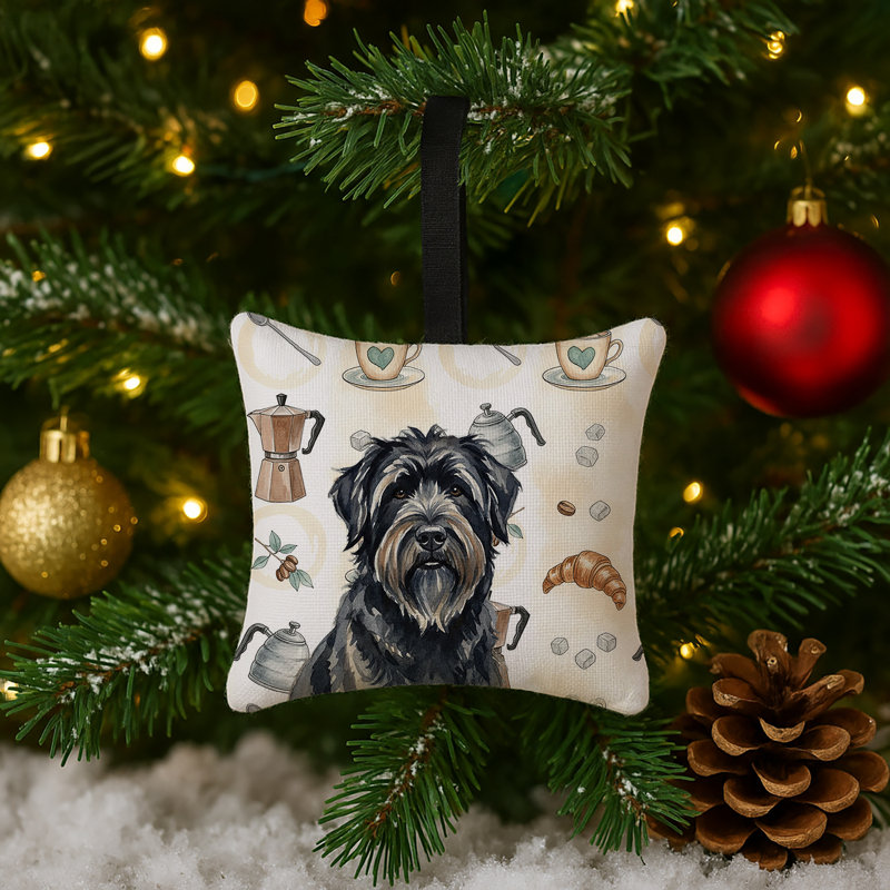 Ornement carré en tissu Bouvier des Flandres, Bouvier des Flandres