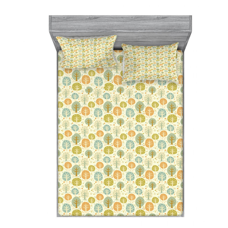 Forest Microfiber Sheet Set, Queen Sheet Set with Fitted Sheet