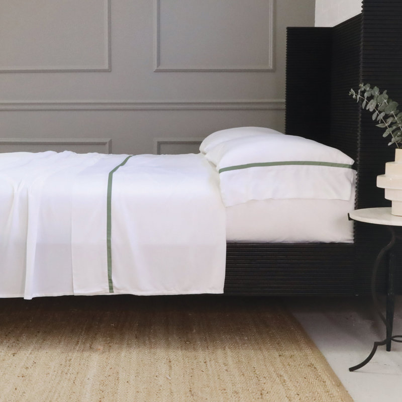 LANGSTON - RAYON FROM BAMBOO SATEEN SHEET SET - MOSS - CAL KING (FITTED, FLAT, PAIR OF K PC)
