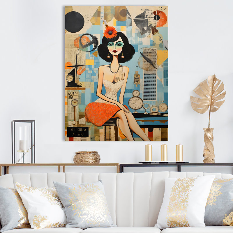 Debany Mid Century Retro Rhythms II - impression, H 20 po x l 12 po x P 1 po, Toile tendue