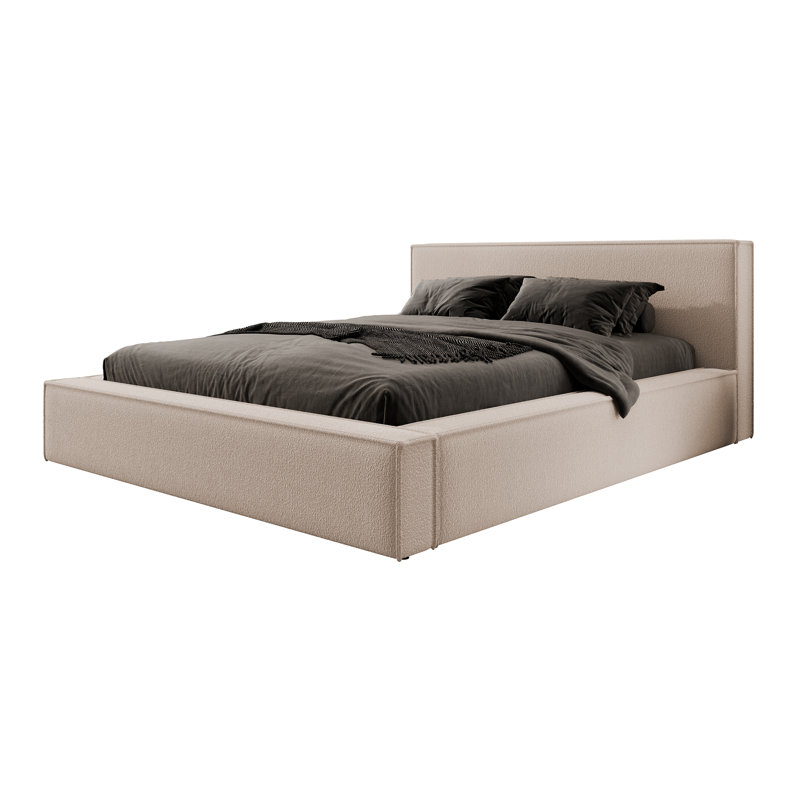 Nichollette Upholstered Ottoman Storage Bed, Beige, 180 x 200 cm