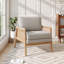 Wood Frame Upholstered Armchair Accent Chair-2049320927-2049320925
