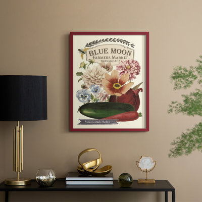 Blue Moon Farmers Market II Framed Print - Solid Wood