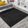 Asaldis Solid Low-Pile Black Rug