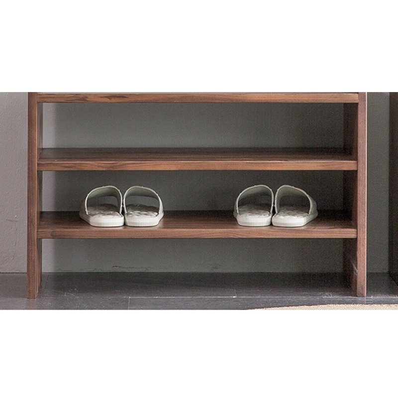 Banc de rangement 8 paires en bois de noyer noir