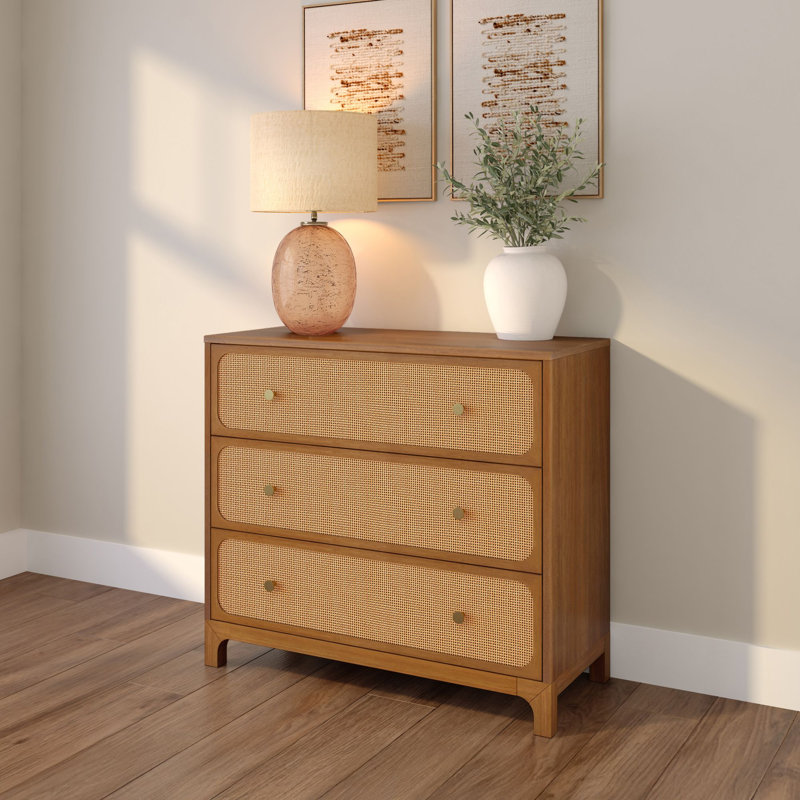Commode 3 tiroirs Elio, Pecan