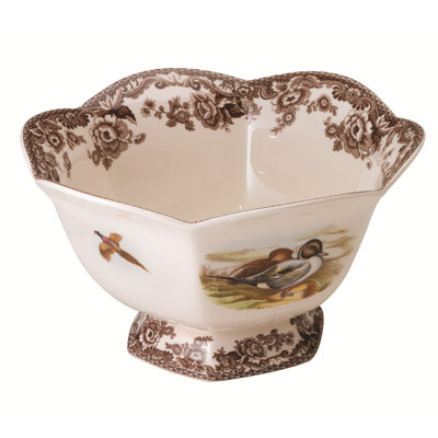 Bol à pieds hexagonal Spode Woodland 8,5 po