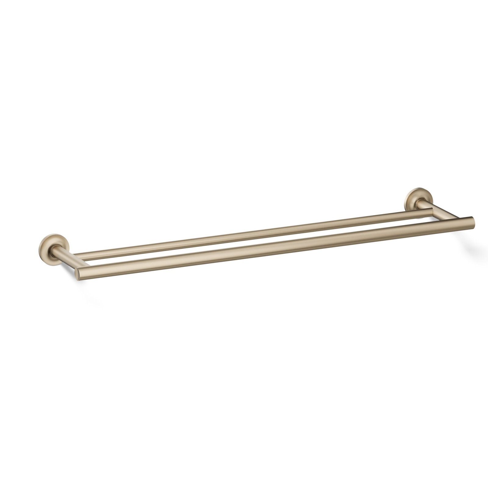 Purist Double 24" Wall Mounted Towel Bar, Vibrant Brushed Bronze