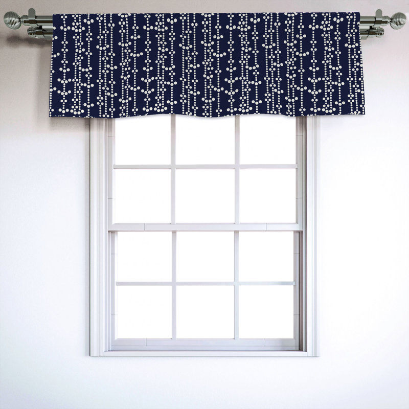 Sateen Polka Dots Ruffled Window Valance