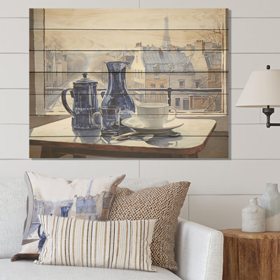Grey Urban Parisian Outlook - City Paris On Wood Print