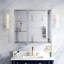 Armoire à pharmacie encastrée ou en saillie en aluminium, 81 cm (L) x 76 cm (H), avec miroir biseauté et tablette ouverte.-90099448-90099454