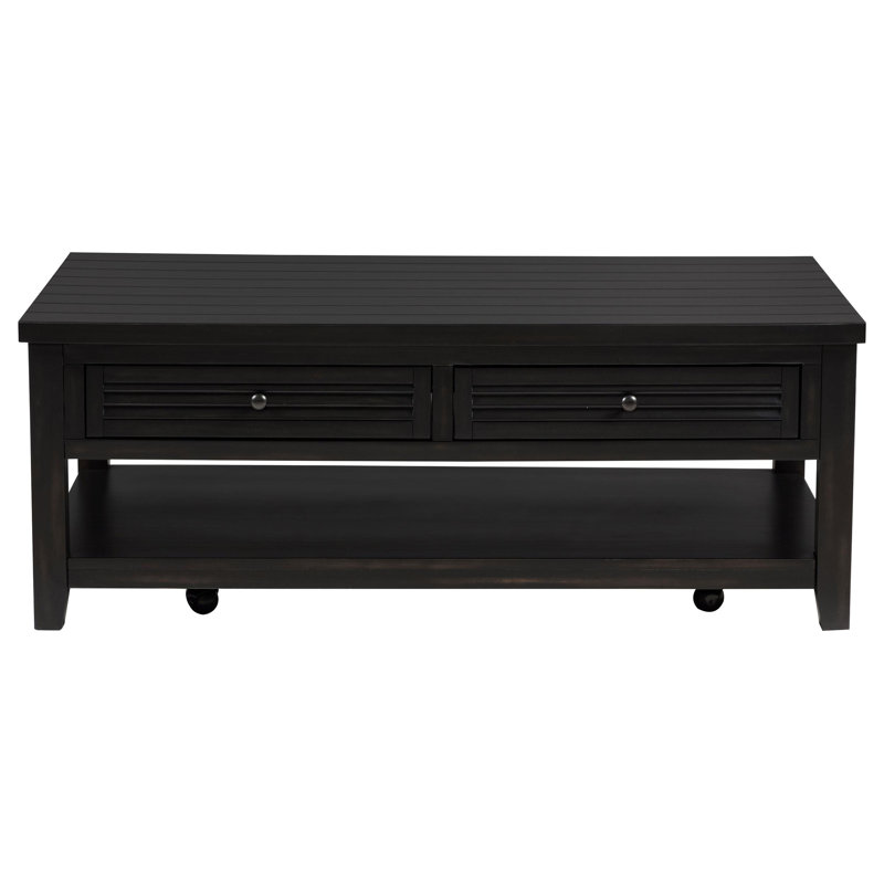 Hayu 2-Drawer Rectangular Coffee Table Distressed Java