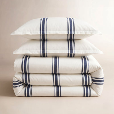 Standard Cotton 460 TC Reversible 3 Piece Duvet Cover Set