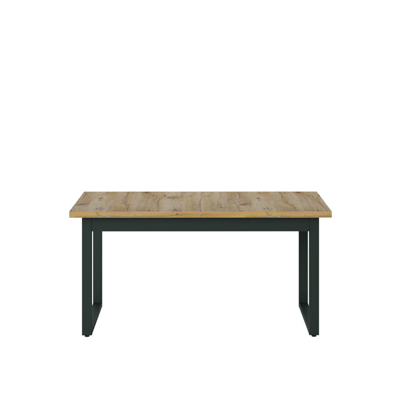 Ambrette Extendable Metal Base Dining Table, Oak, Fresco