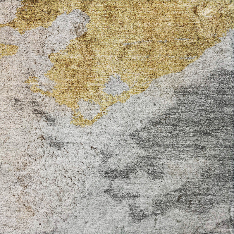 Tapis à poil long de qualité supérieure lavable à la machine ADS614, Gray, 3 pi x 5 pi