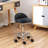 Backed Adjustable Height Ergonomic Lab Stool with Footring Wheels-1986199375