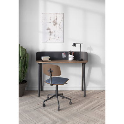 Eta Oval Solid Wood Base Writing Desk