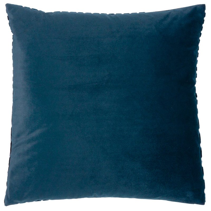 Evoke Geometric Square Throw Cushion, Navy, Feather