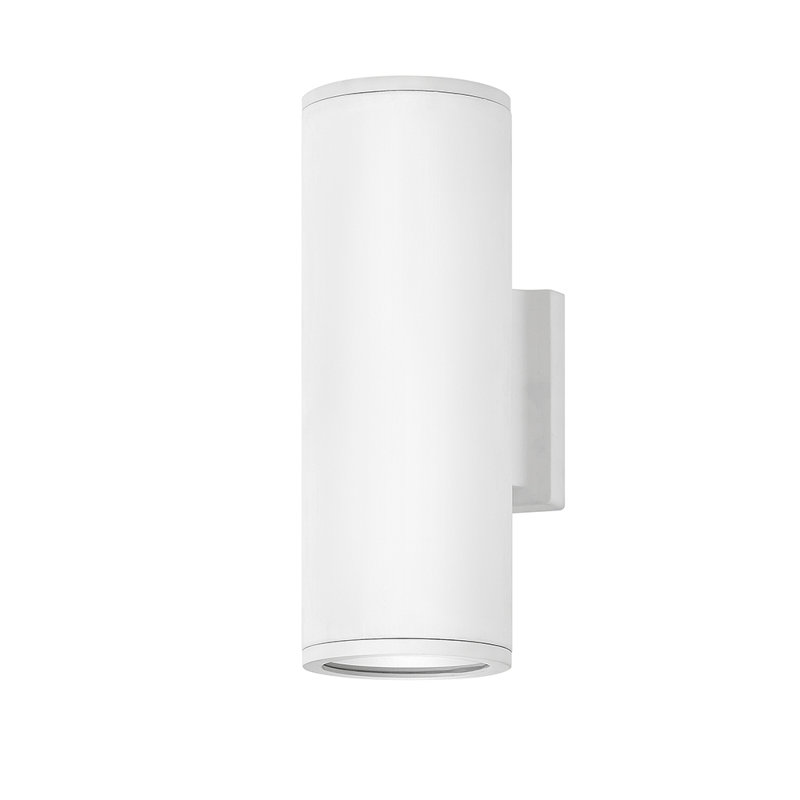 Silo 2-Light 12'' H Outdoor Wall Sconce, Blanc satiné