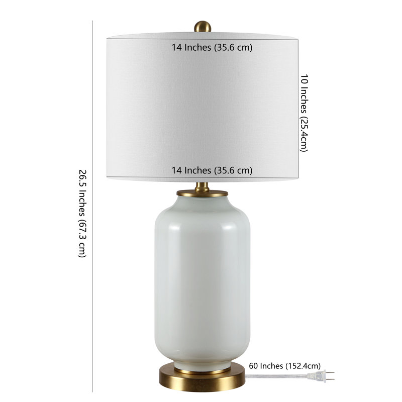 Glass Table Lamp, White