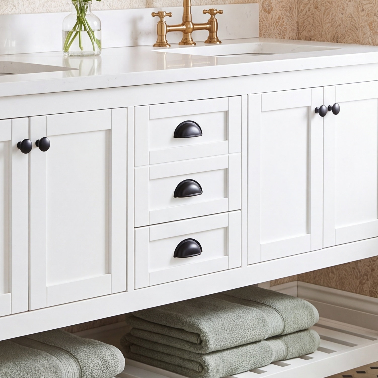 Classic Cup Bin Cabinet Pull, Matte Black
