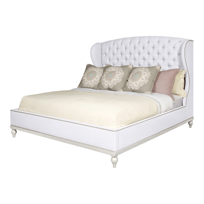 Emma Queen Upholstered Panel Bed, Navajo, Yes, Navada Snow