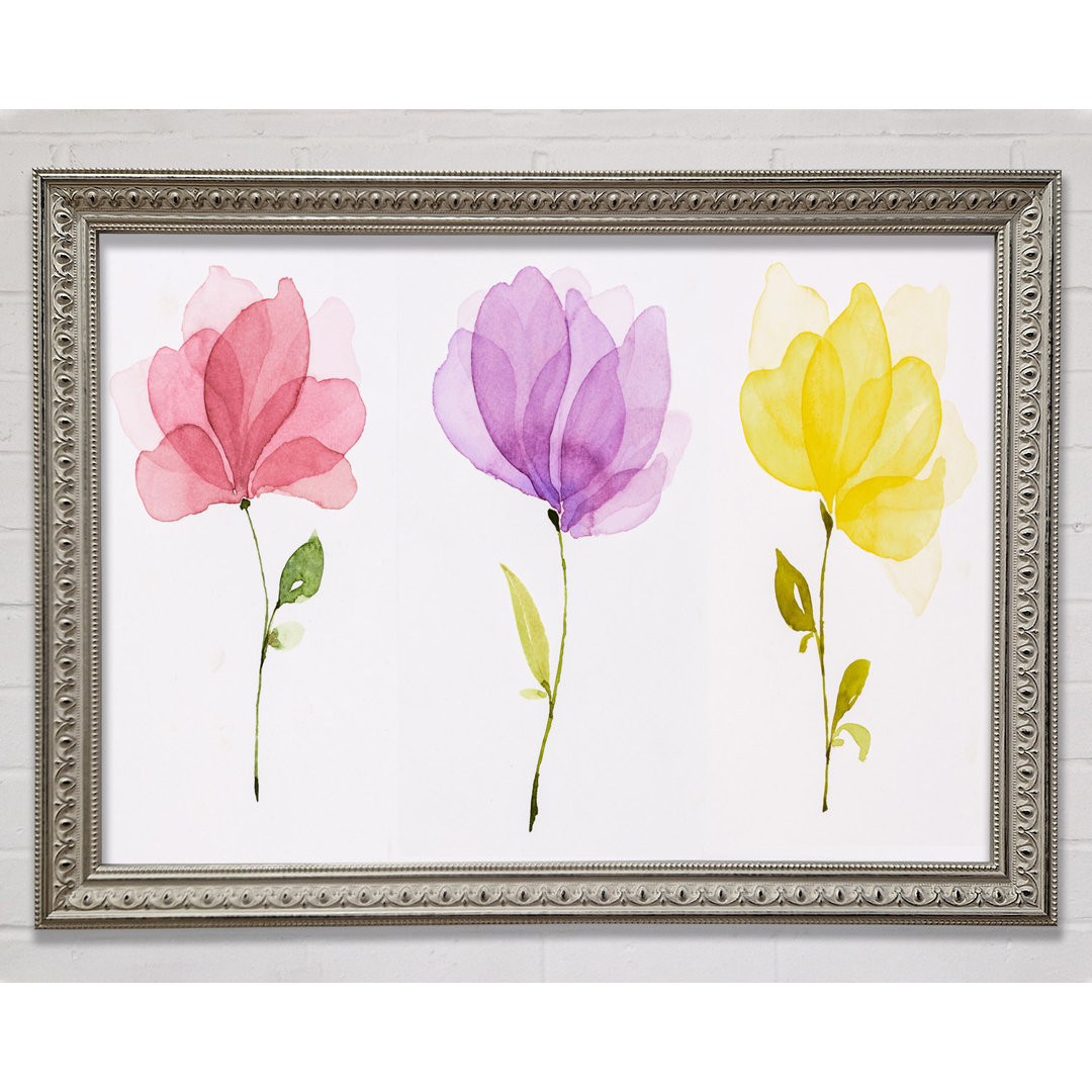 Trio von Pastellblumen - Druck