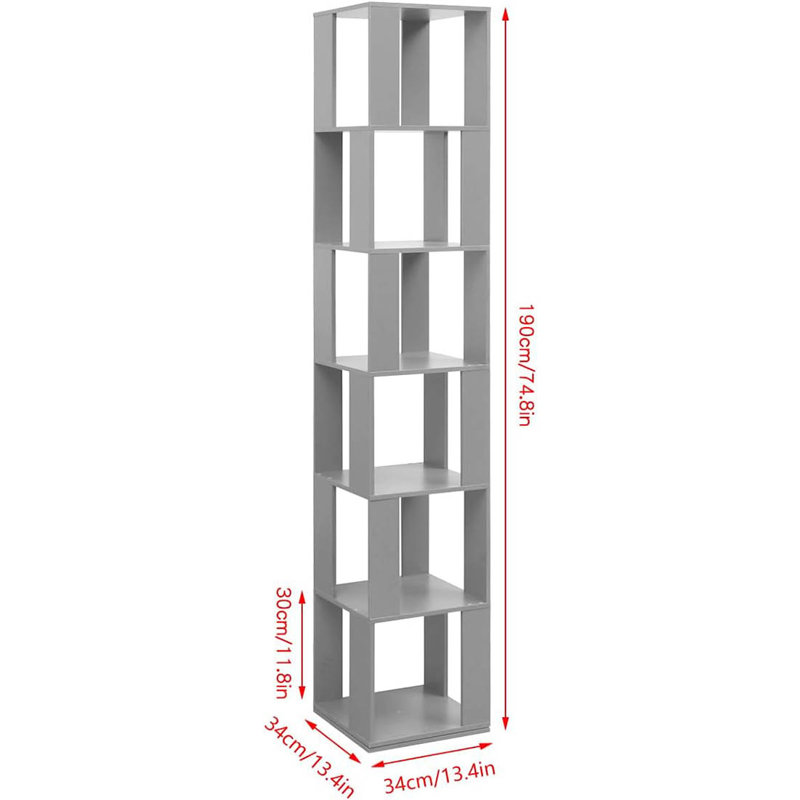 190cm H x 34cm W Bookcase, Grey