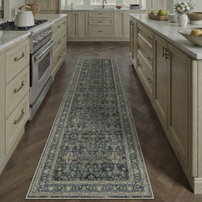 Kellems Vintage Machine Washable Area Rugs For Living Room With Non-Slip Backing