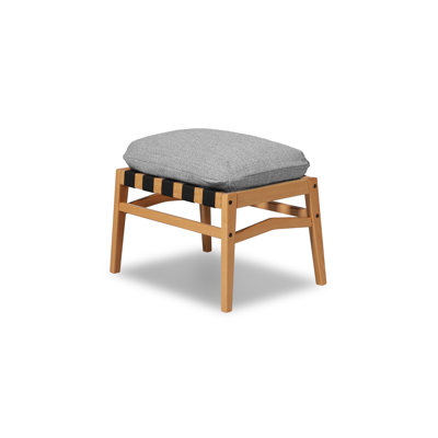 Mid Century Solid Wood Ottoman