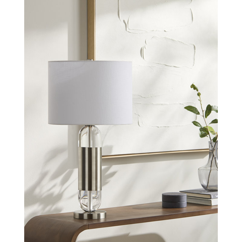 Kamastable Lamp, White, Silver