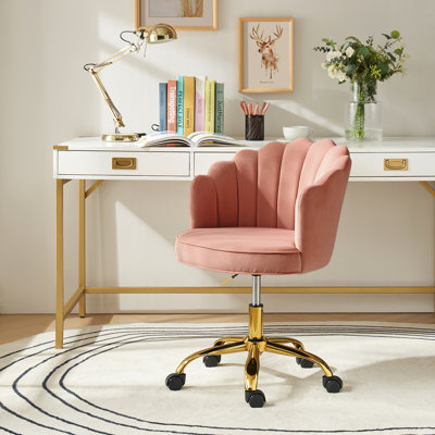 Chaise de travail moderne en velours avec dossier touffeté de 23 po Belanda