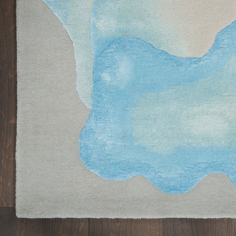 Nourison Prismatic Area Rug Sea Mist Blue, Rectangle 7'9" x 9'9"