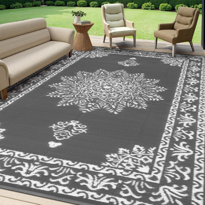 Reversible Outdoor Rug Plastic Straw Patio Rug Large Camping Mat