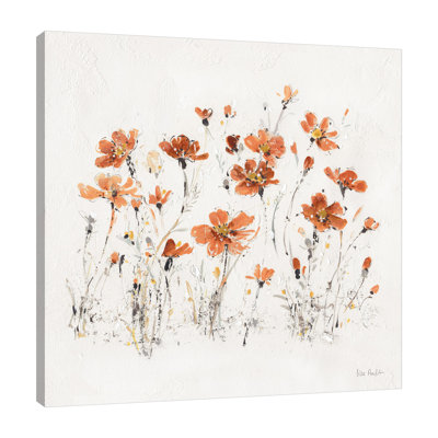 «Wildflowers III Orange» par Lisa Audit - impression sur toile tendue