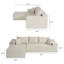 Canapé modulaire rembourré à 2 pièces sans méridienne avec méridienne en L 2 pièces sans assemblage requis-1673565965