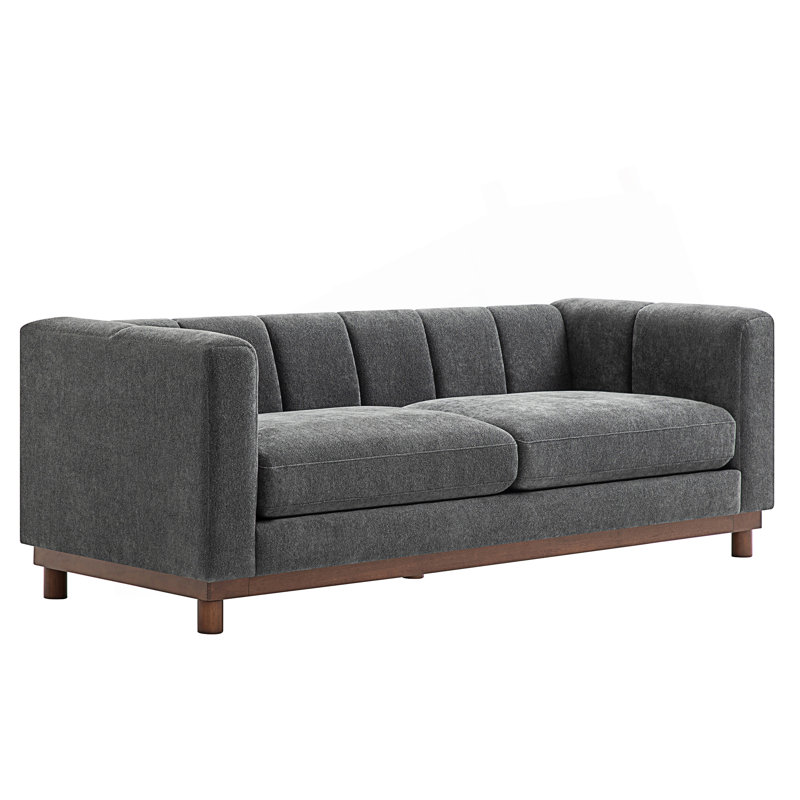 Canapé moderne, causeuse, Chenille gris foncé