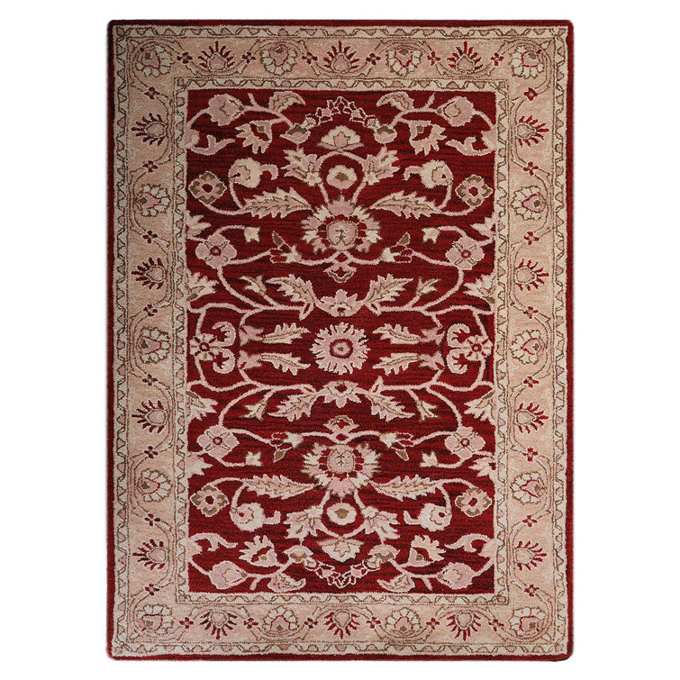 Hinnenkamp Hand Tufted Wool Eco-Friendly Area Rugs - Red Gold Color, Oriental Design, High Pile Thick Handmade Anti Skid Area Rugs for Living Room, Bed Room