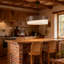 Lustre de ferme 5 lumières avec finition grain de bois et abat-jour en tissu, luminaire suspendu tambour réglable pour la salle à manger, le salon, la chambre à coucher, le vestibule et la cuisine