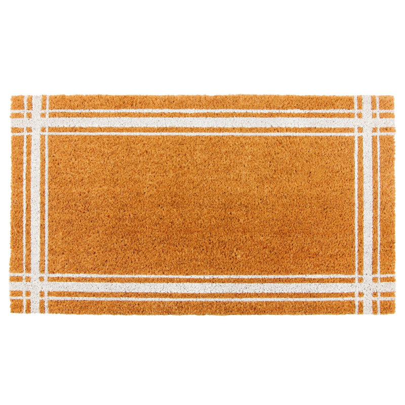 Tapis en fibre de coco KAF Home - Lyon rayé, 17 po x 30 po, White