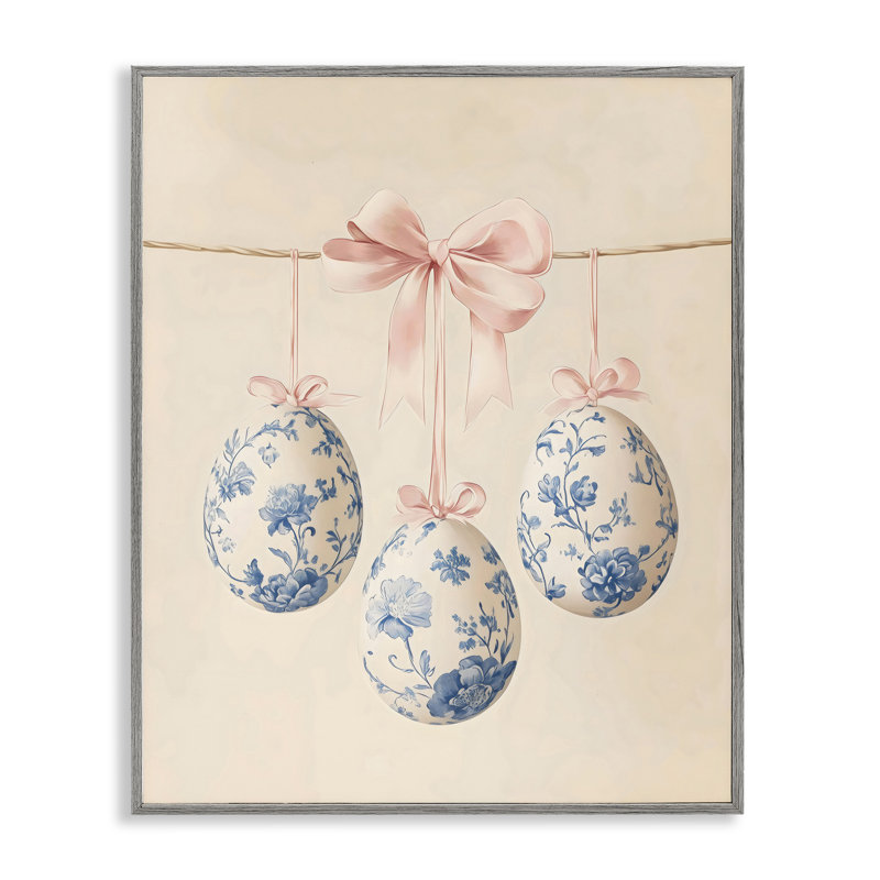 Œuf de Pâques à motif floral Coquette, giclée par Arlington Prints, Estampe numérique Farmhouse, H 14 po x l 11 po