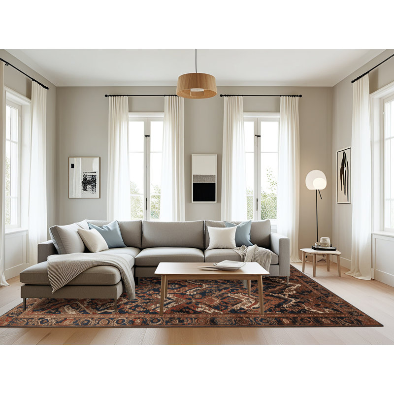 Tapis brun lavable à la machine, Rectangle 6 pi x 9 pi