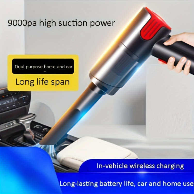 Red Usb Rechargeable Wireless Handheld Vacuum, Smart Auto Sensor Mini Desktop Cleaner, Multi Attachments For Car Home Office