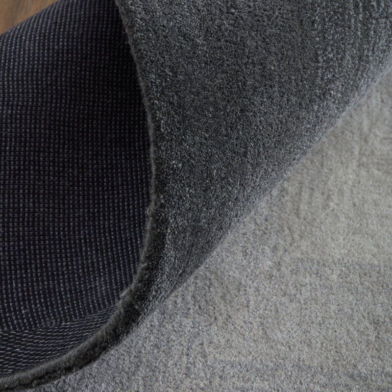 Katya Hand Tufted Wool Ombre Area Rug in Charcoal/Ivory, Rectangle 2' x 3'