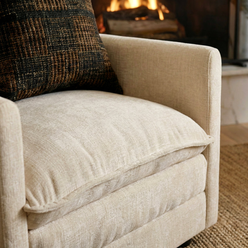 Fauteuil rembourré Corwin, Café clair